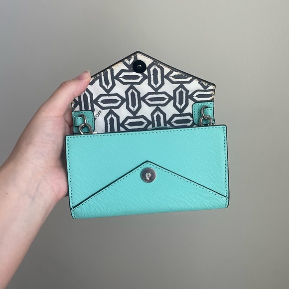 NWOT Rebecca Minkoff Studded Wallet on Chain, Mint Green - Picture 6 of 10